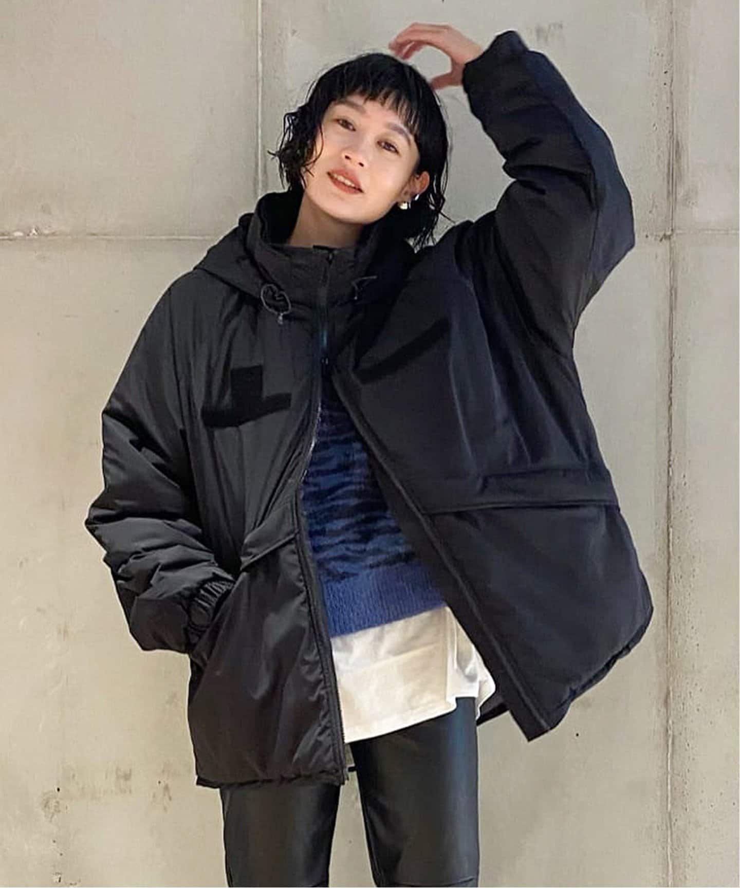 ロング丈 （4330CT）/ブラック/レディース ダッフルコート