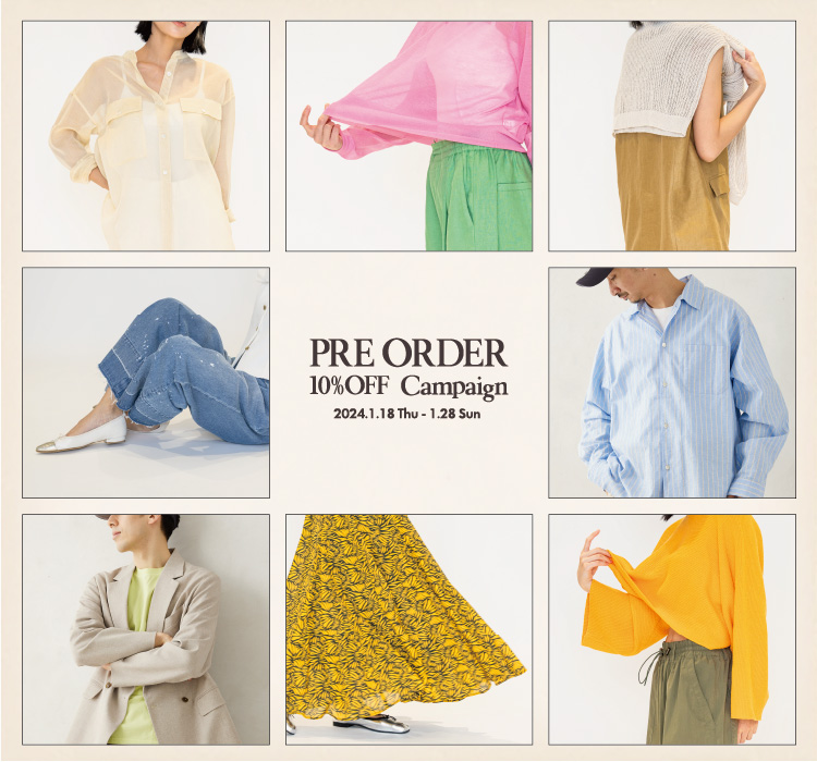 Plage｜「PRE ORDER LIST」予約10%OFFキャンペーン対象アイテム