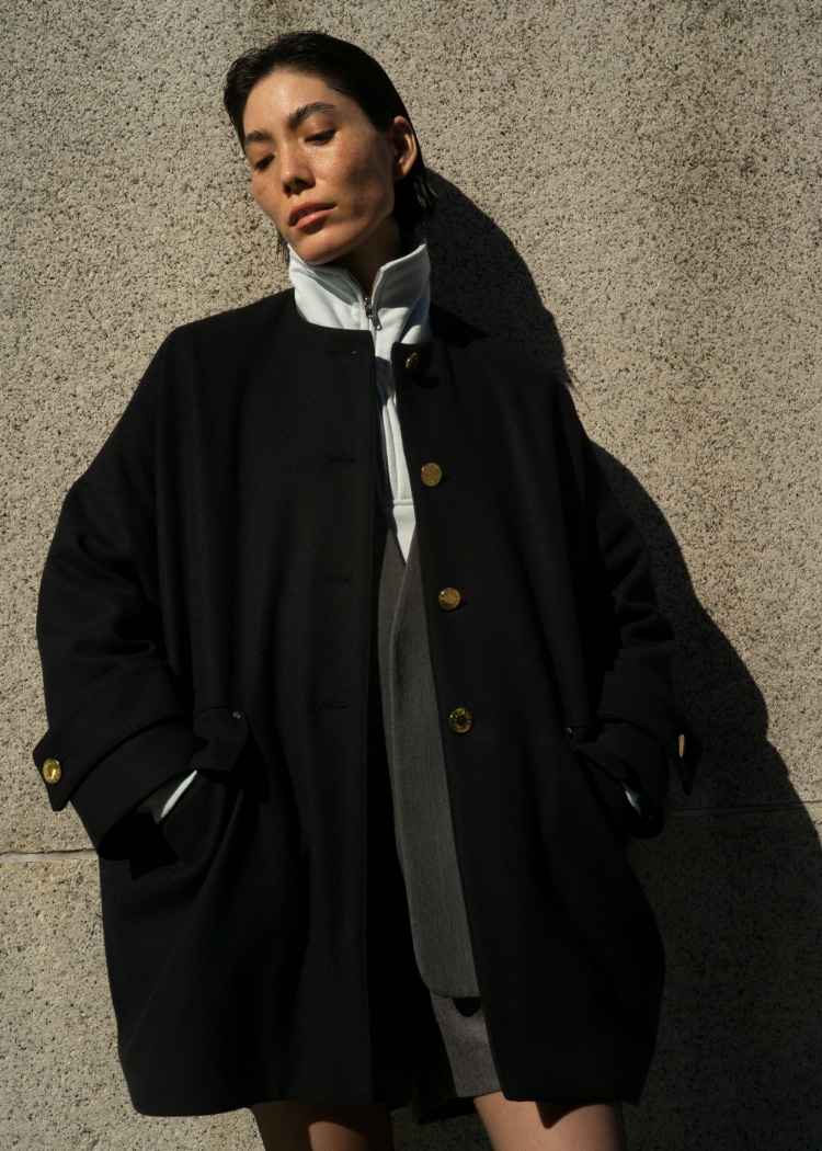 HUMBIE NO COLLAR COAT