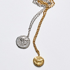 Silver Coin Necklace / Gold Coin Necklace