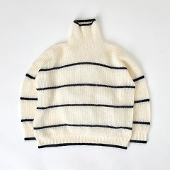 Mohair Mix Stripe High-Neck Knit