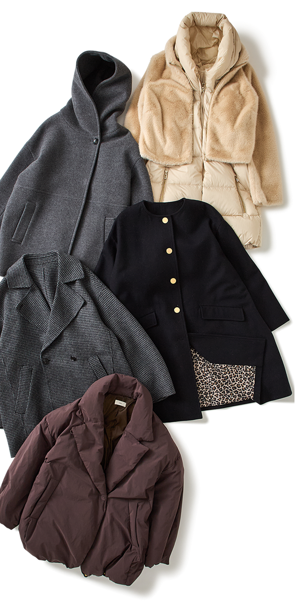Frake Down Coat / Hooded Coat / Linton Collarless Coat / Mid-Length Coat / Cocoon Down Coat