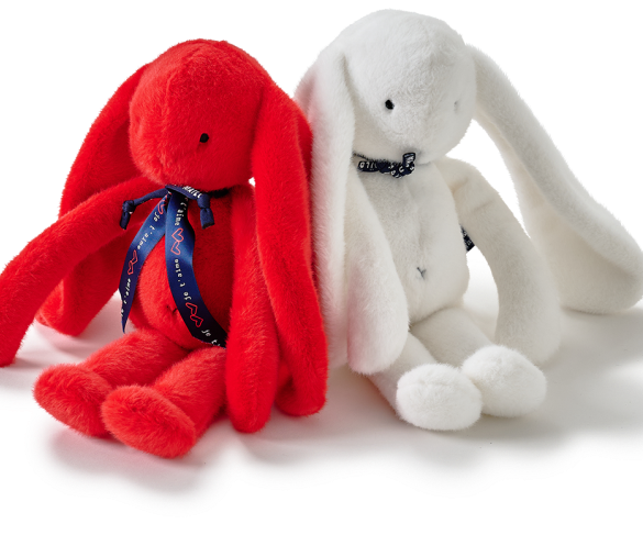 Red Stuffed Toy / White Stuffed Toy